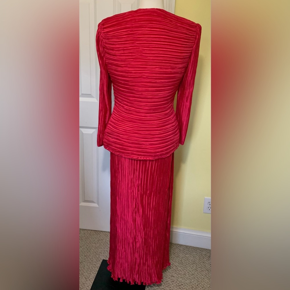 STUNNING VTG George F. Couture Hot Pink 2PC Evening Suit Set - Picture 5 of 10